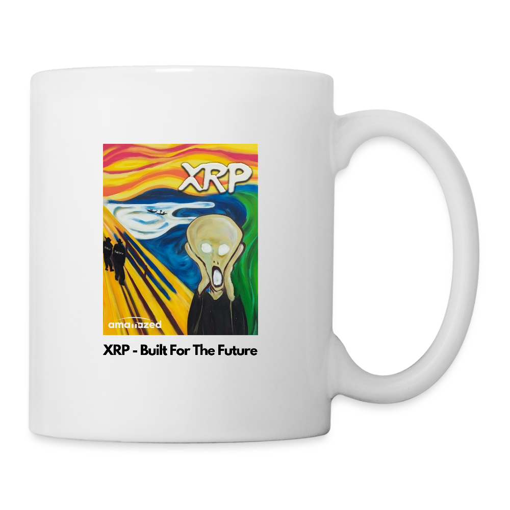 XRP - Built For The Future - XRP Scream #1 White Mug - SEC & SWIFT Fades Away - white