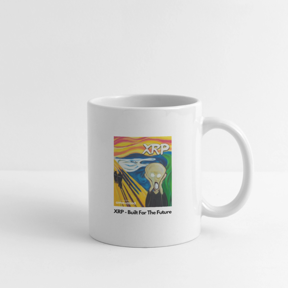 XRP - Built For The Future - XRP Scream #1 White Mug - SEC & SWIFT Fades Away - white