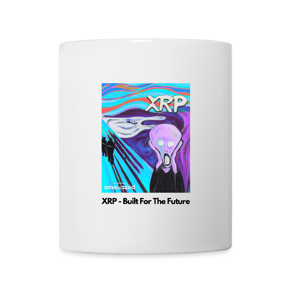 XRP - Built For The Future - XRP Scream #126 White Mug - SEC & SWIFT Fades Away - white