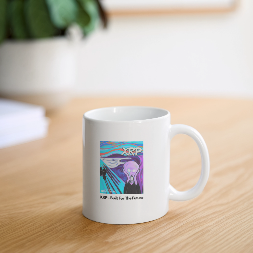 XRP - Built For The Future - XRP Scream #126 White Mug - SEC & SWIFT Fades Away - white