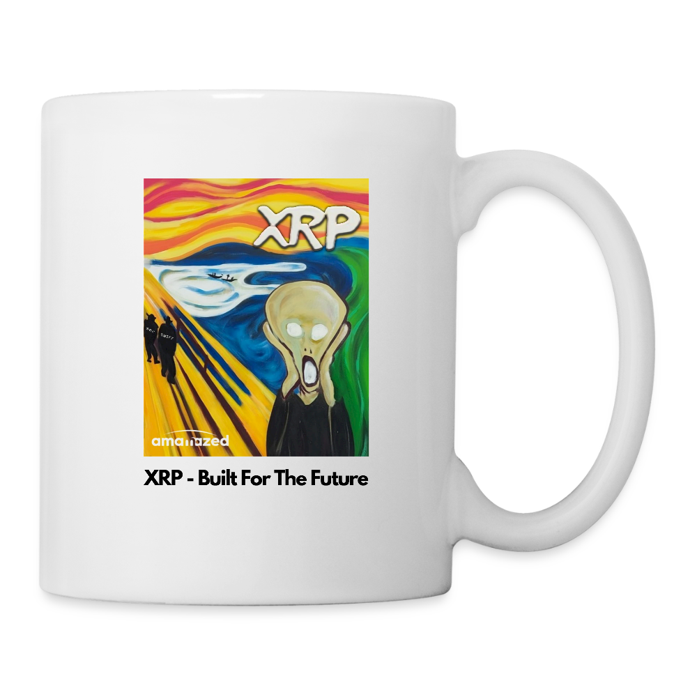 XRP - Built For The Future - XRP Scream #1 White Mug - SEC & SWIFT Fades Away - white