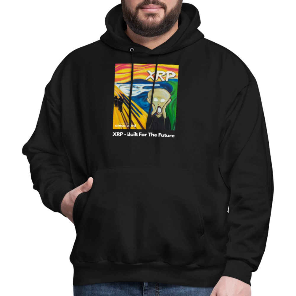 XRP - Built For The Future - XRP Scream #1 Men's Hoodie Black - SEC & SWIFT Fades Away - black