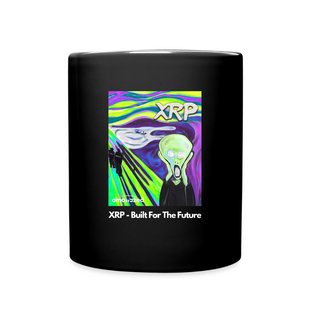 XRP - Built For The Future - XRP Scream #102 Black Mug - SEC & SWIFT Fade Away - black
