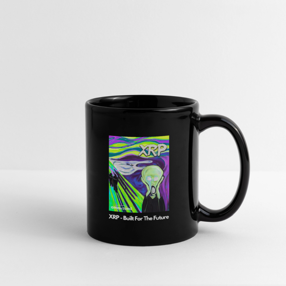 XRP - Built For The Future - XRP Scream #102 Black Mug - SEC & SWIFT Fade Away - black