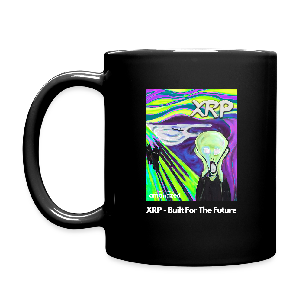 XRP - Built For The Future - XRP Scream #102 Black Mug - SEC & SWIFT Fade Away - black