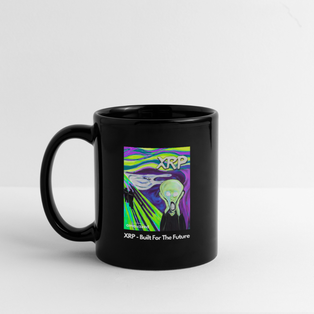 XRP - Built For The Future - XRP Scream #102 Black Mug - SEC & SWIFT Fade Away - black
