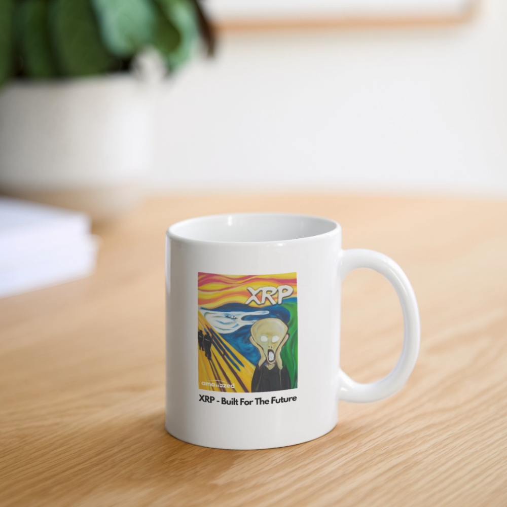 XRP - Built For The Future - XRP Scream #1 White Mug - SEC & SWIFT Fades Away - white