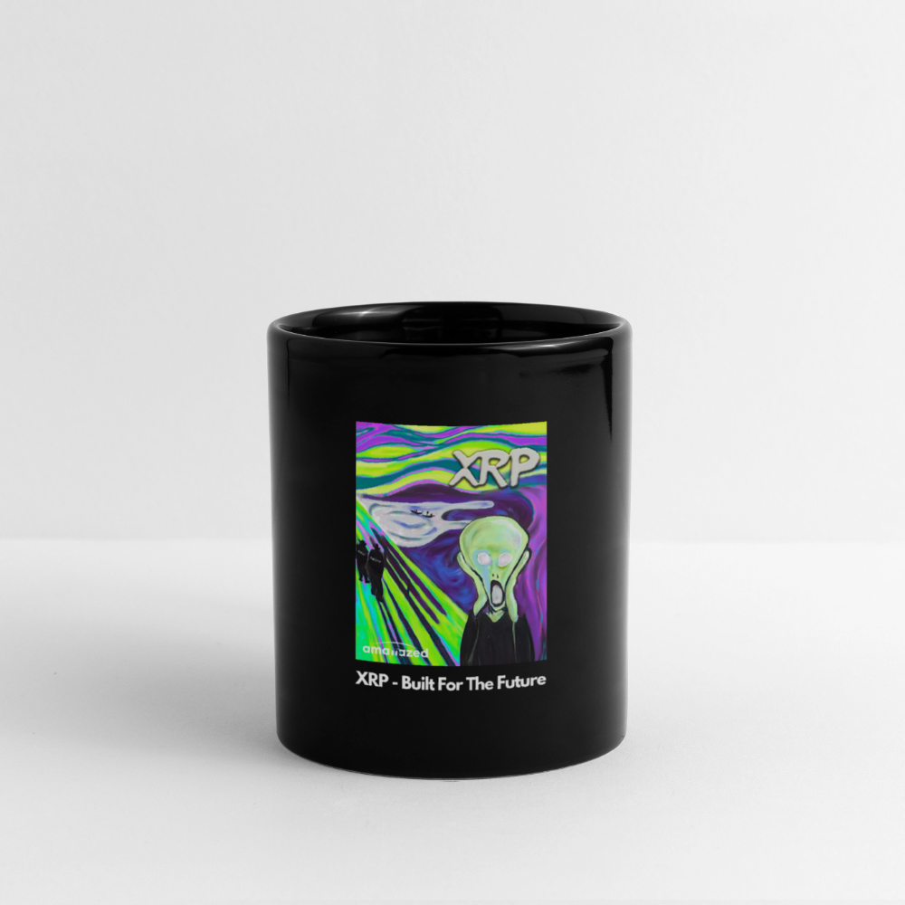 XRP - Built For The Future - XRP Scream #102 Black Mug - SEC & SWIFT Fade Away - black