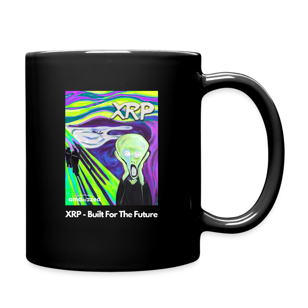 XRP - Built For The Future - XRP Scream #102 Black Mug - SEC & SWIFT Fade Away - black